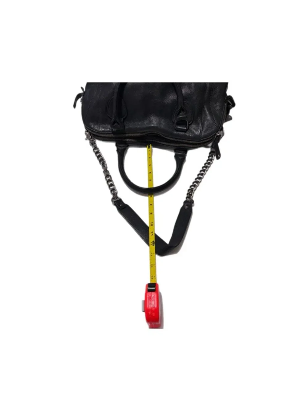 Audrey Brooke Bag Black Genuine Leather Satchel Purse Moto Rocker Grunge Gothic